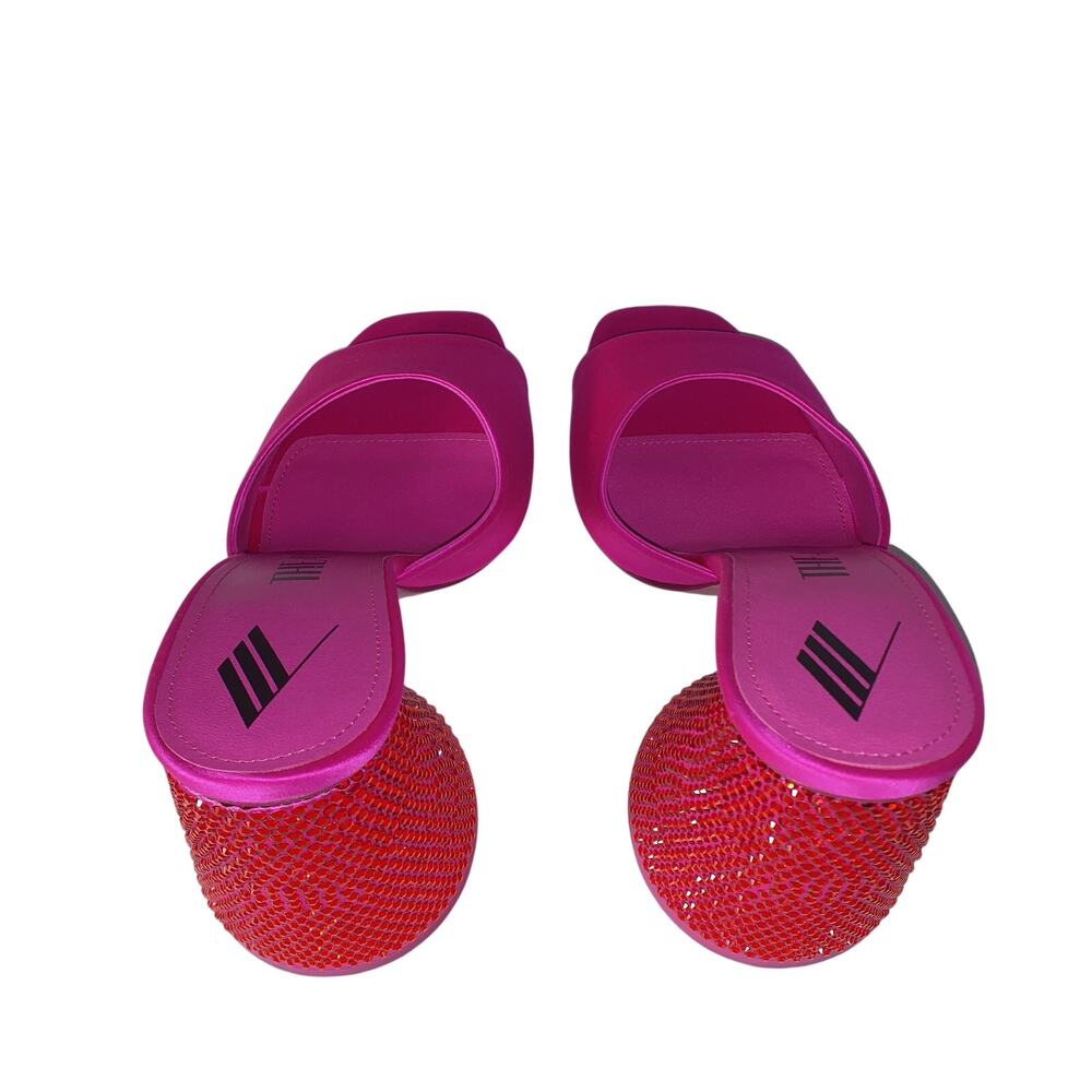 The Attico Crystal Embellished Fuchsia Luz Mules Size 8 - Picture 5 of 6